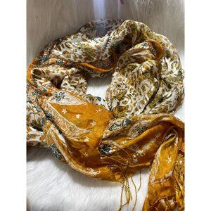 Bohemian Floral Print Shawl With Tassels 60"x42" Lightweight Scarf For Women Mus